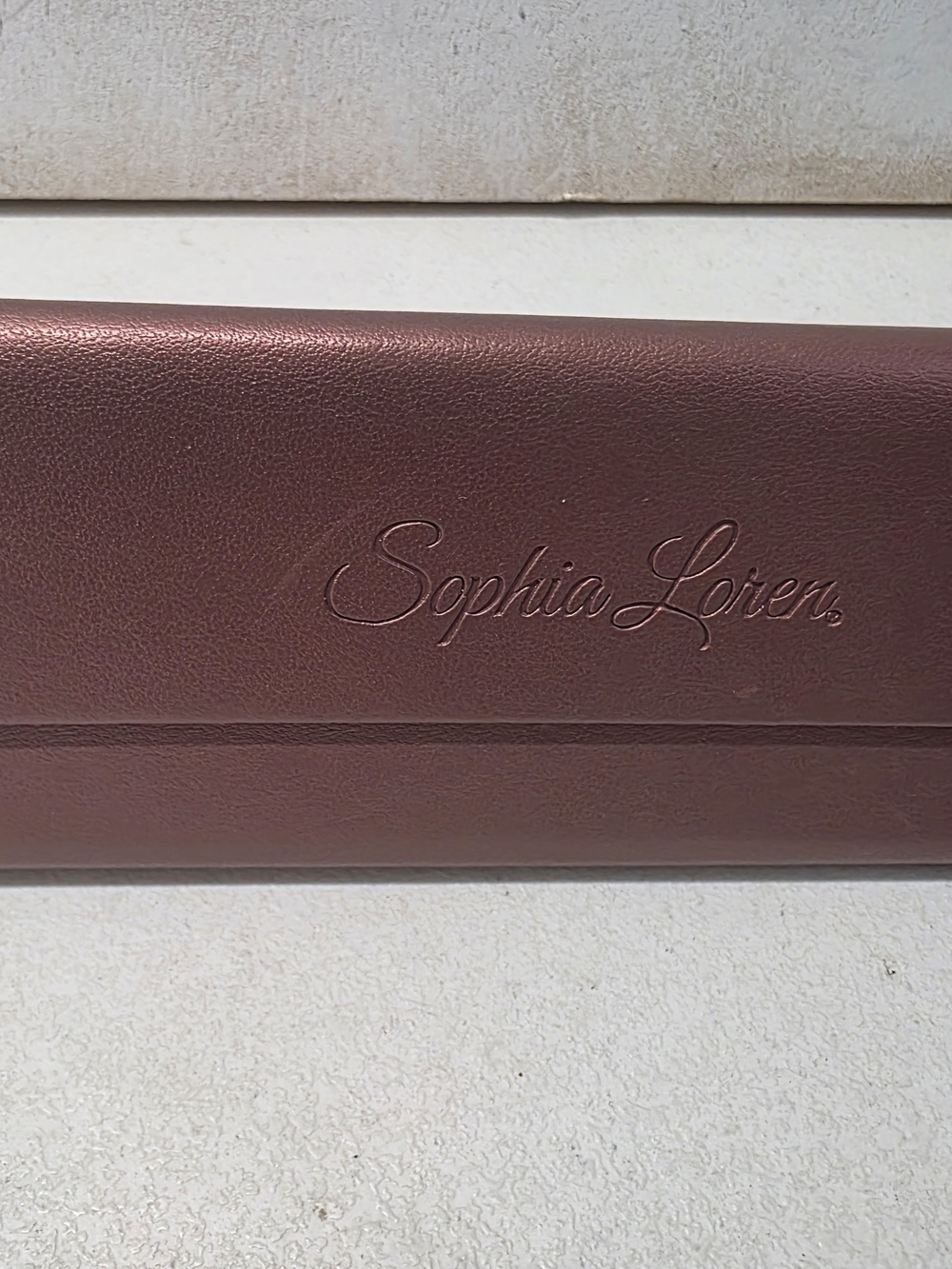 Sophia Loren Eyeglasses Sunglasses Hard Case Burgundy Rose Metallic Vintage